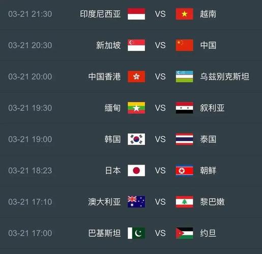 世界杯预选赛2021赛程中国