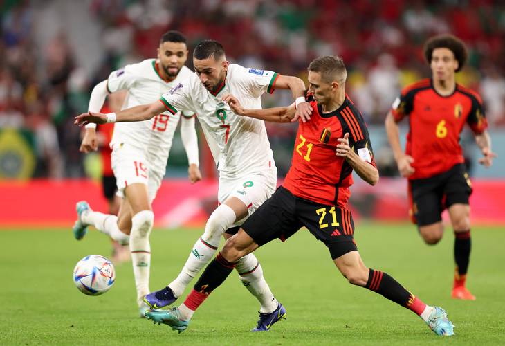 比利时vs摩洛哥防守阵容